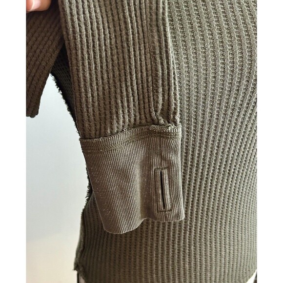 FREE PEOPLE We The Free Roll With it Thermal Moss Shaved Waffle Knit Small - Picture 4 of 6